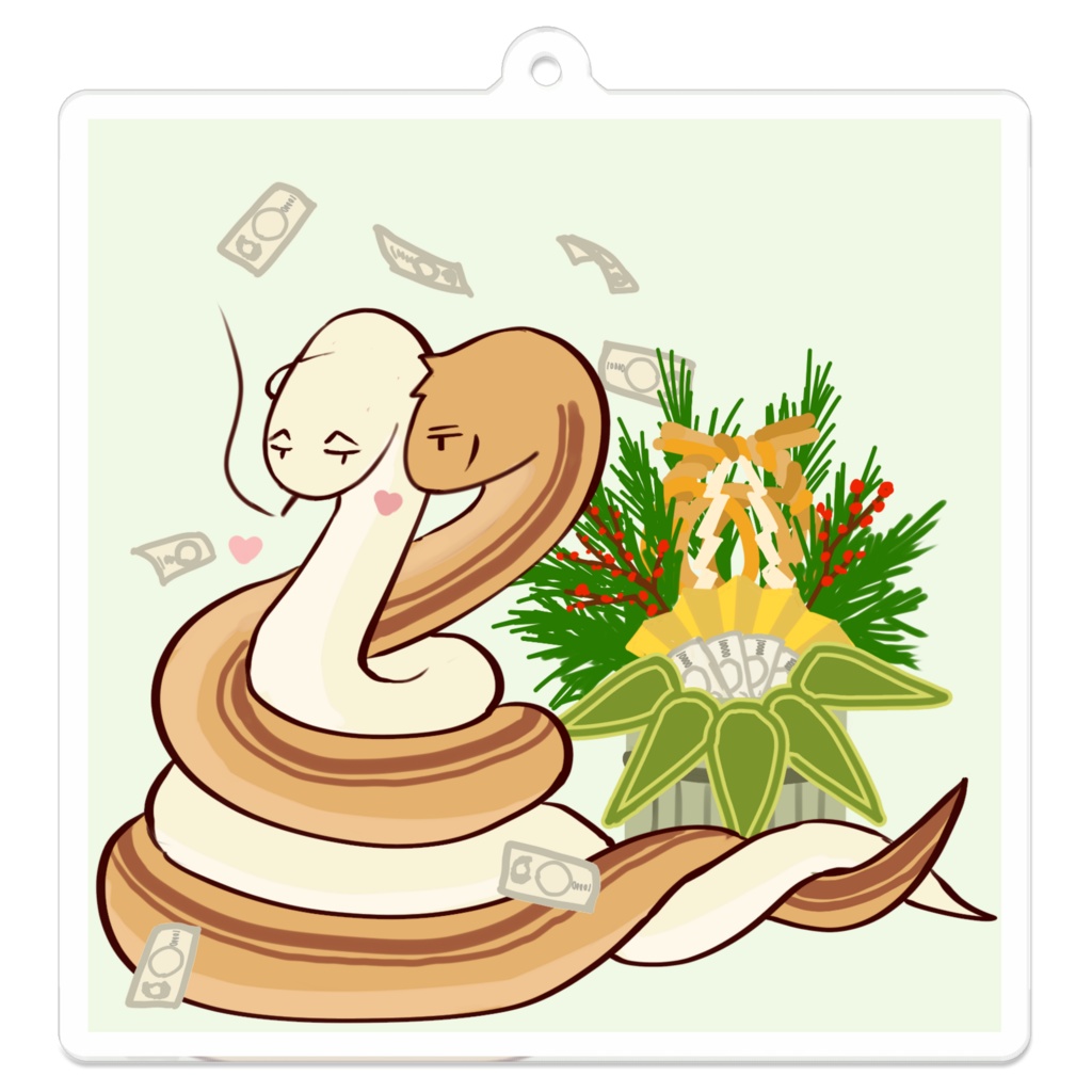 巳年キーホルダー(コーティングあり)