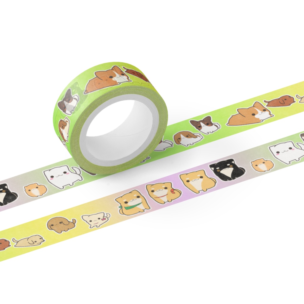 わんこ集合マスキングテープ