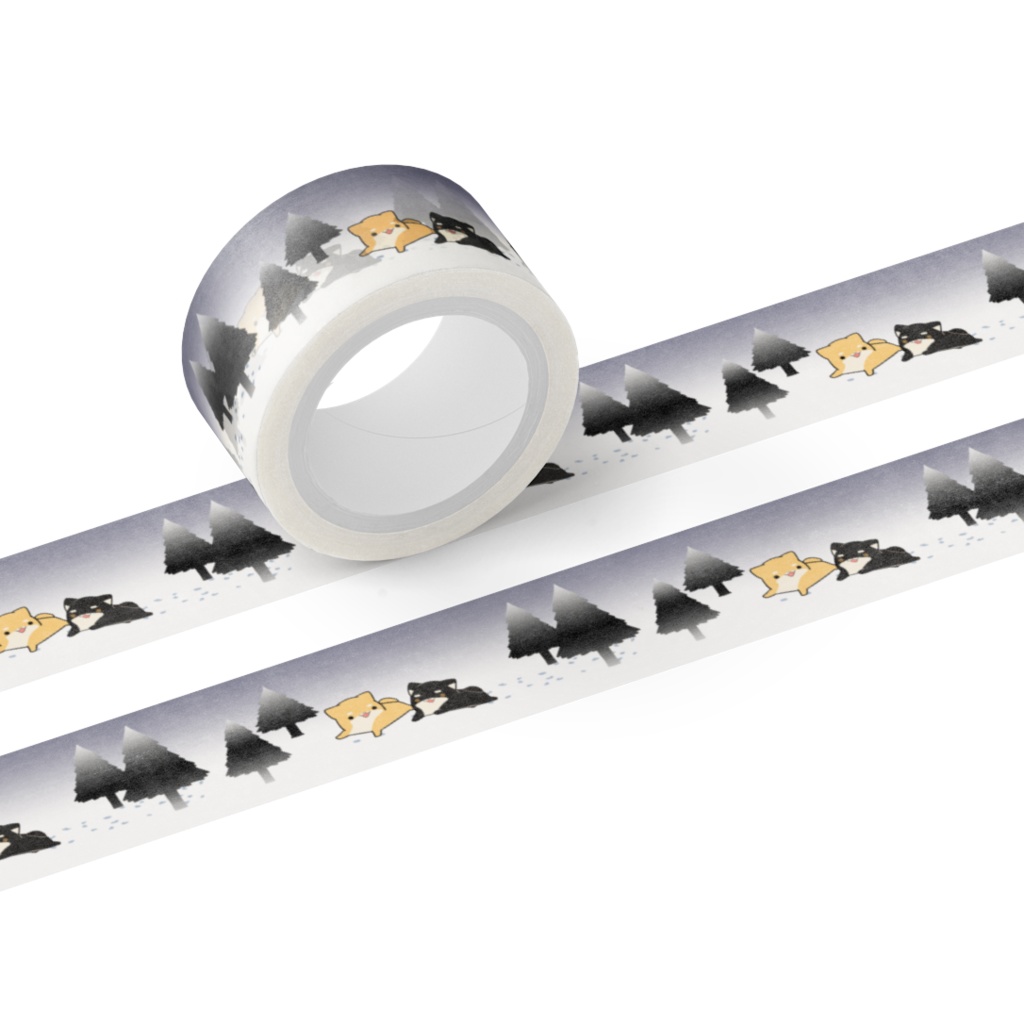 しばいぬくんとクロしばくん雪原追いかけっこ