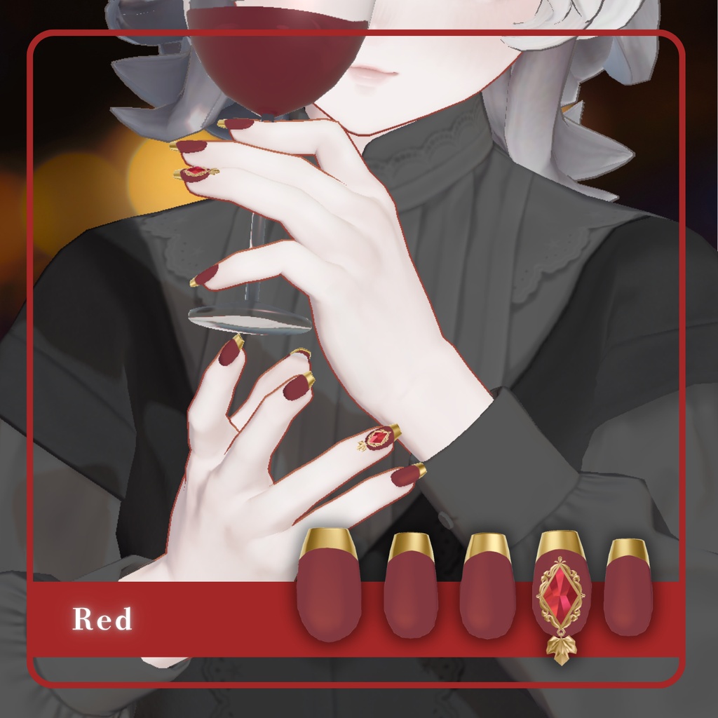 【Free/無料】WineNail + Earring SET|MA対応