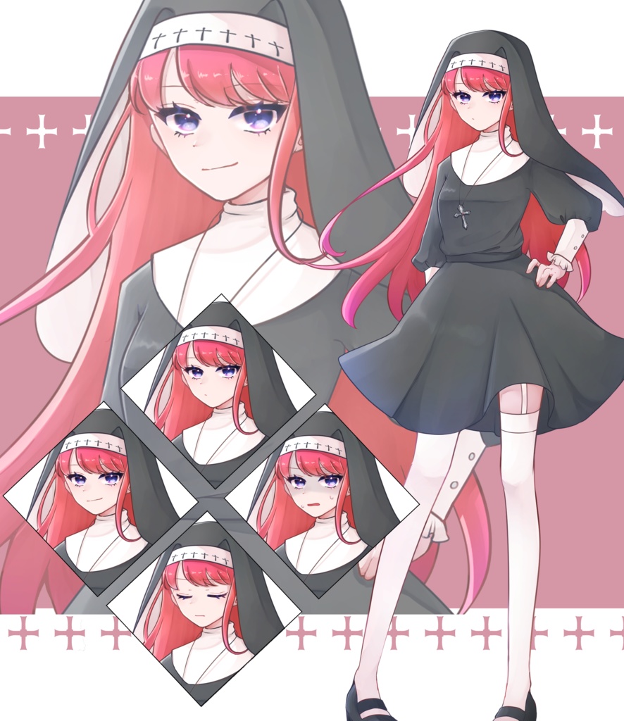 赤髪シスター￤全身立ち絵
