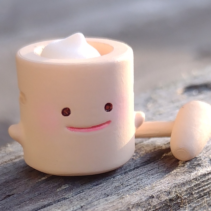 臼転がり　（かなめみお豆～ちっちゃな妖怪～019）