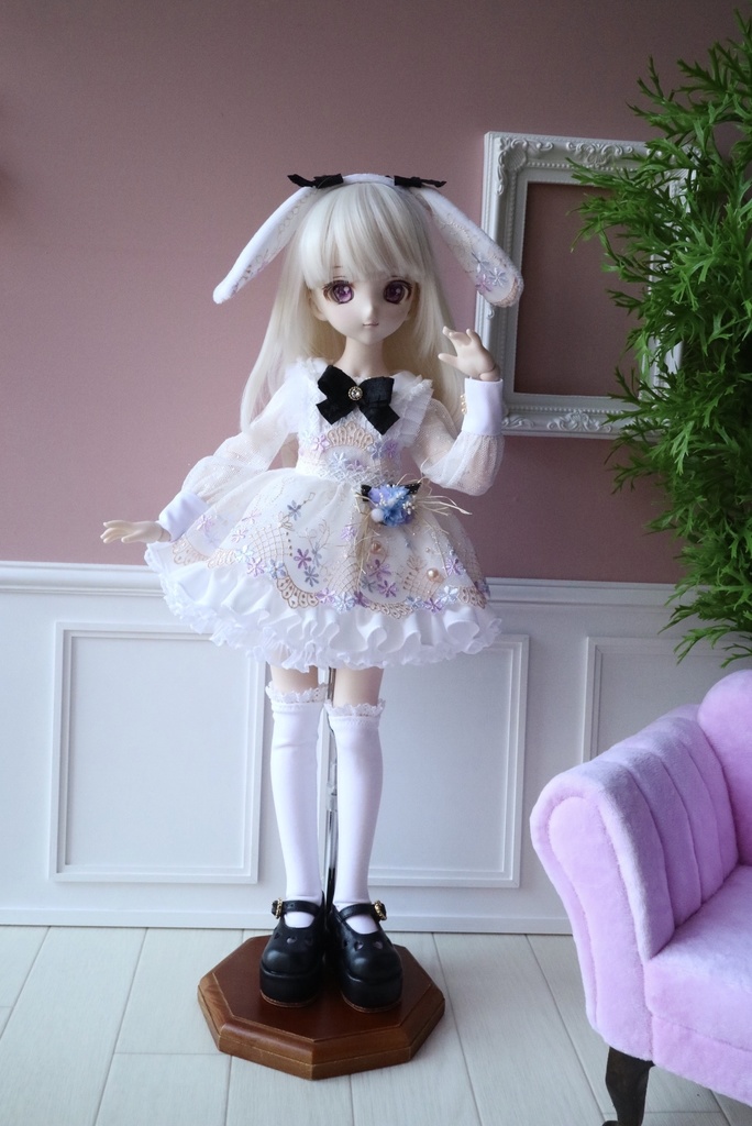 Mdd S胸サイズ エプロンワンピース 白 オレンジ 水色紫色 Ecrudoll Booth