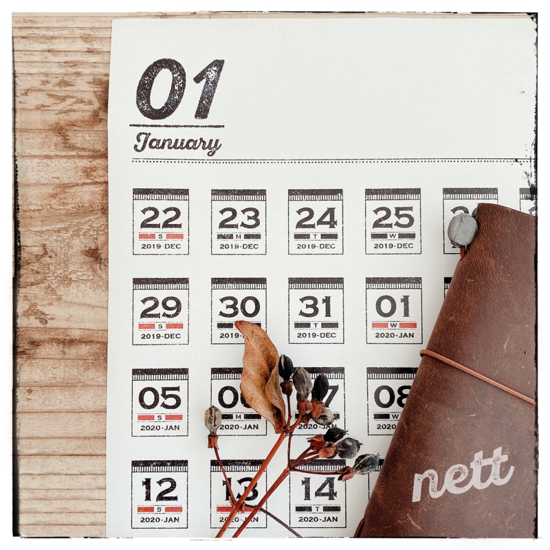 【nett】2020年1月 日付シート