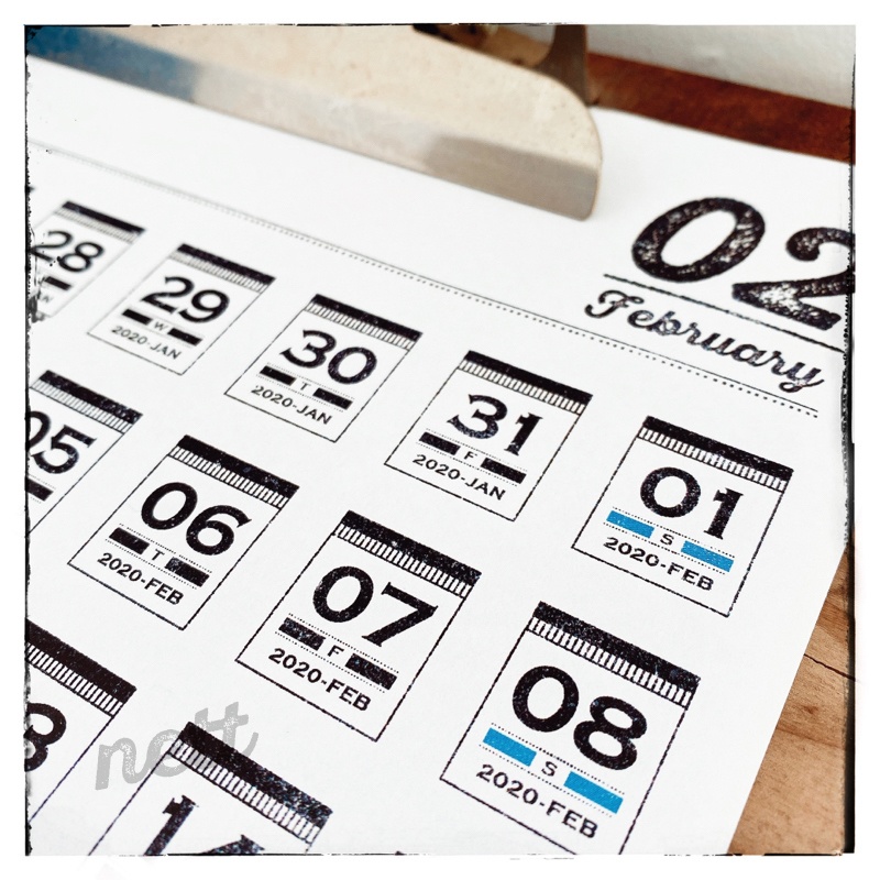 【nett】2020年2月 日付シート