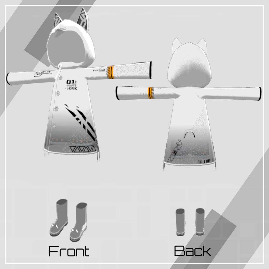 きつねテックコート(きつねレインコート用マテリアル)