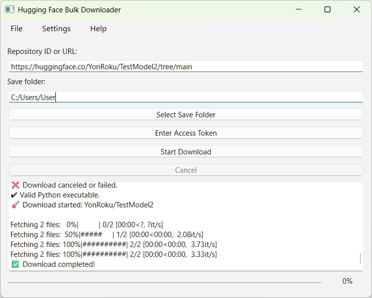 Hugging Face Bulk Downloader(Hugging Face 一括 ダウンローダー)
