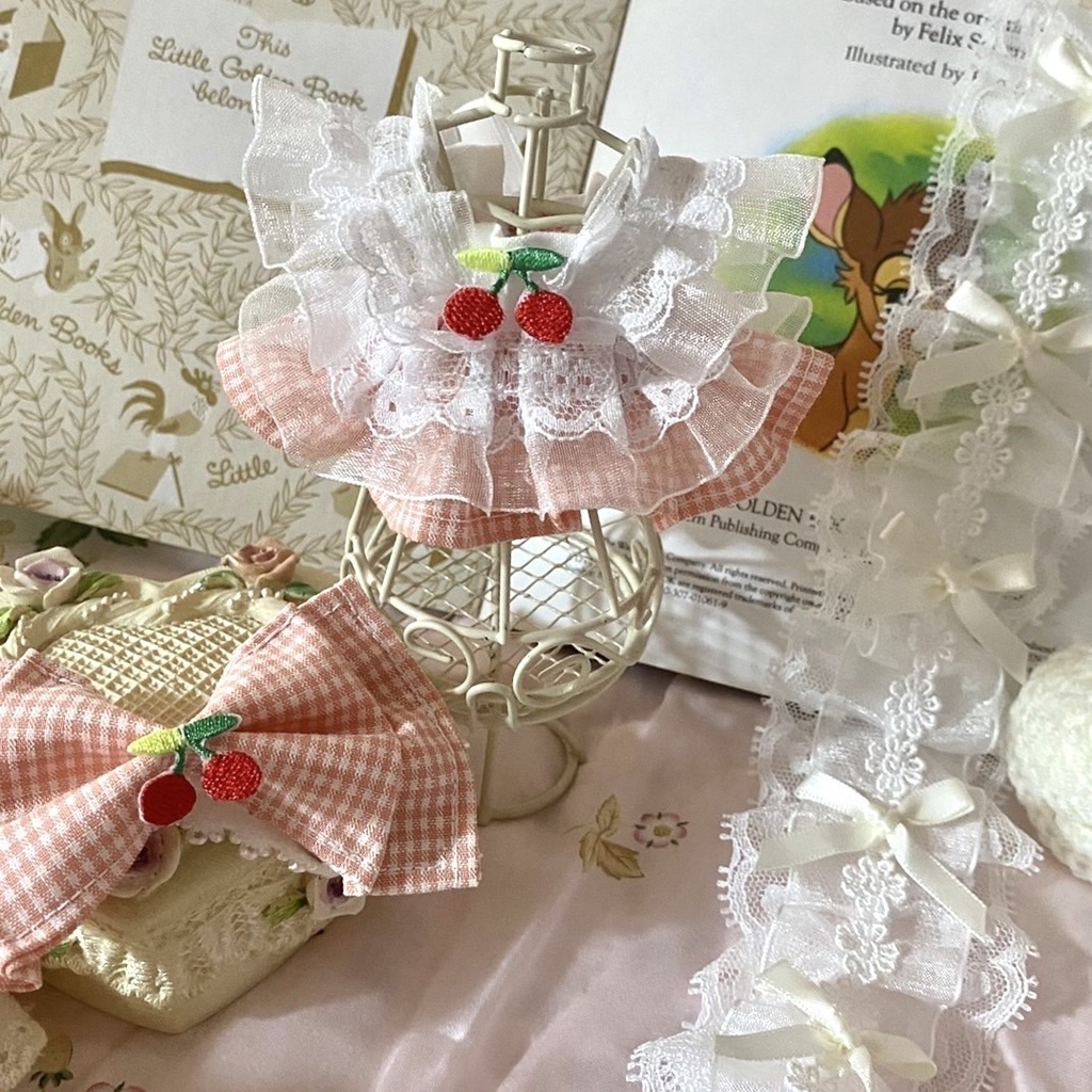 さくらんぼのドレス ちびぐるみ 10cm~12cmぬい