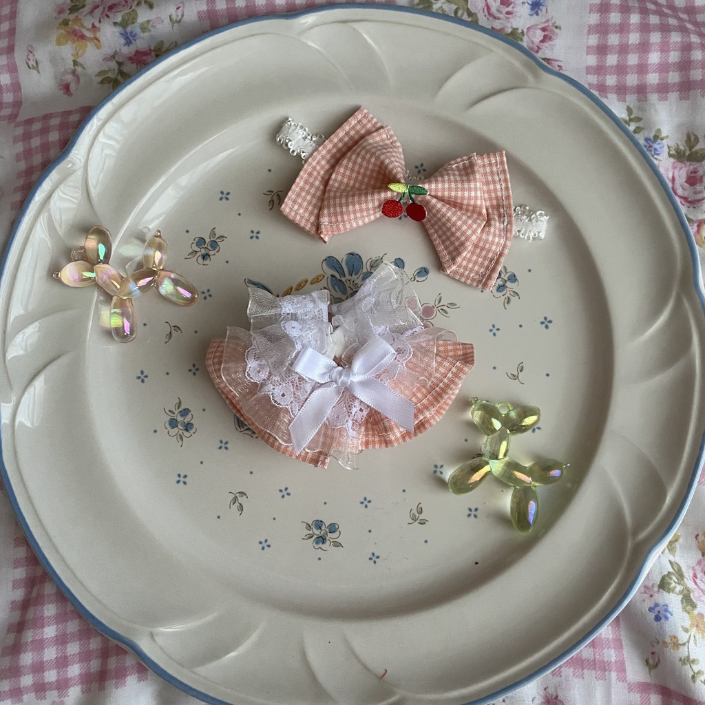 さくらんぼのドレス ちびぐるみ 10cm~12cmぬい