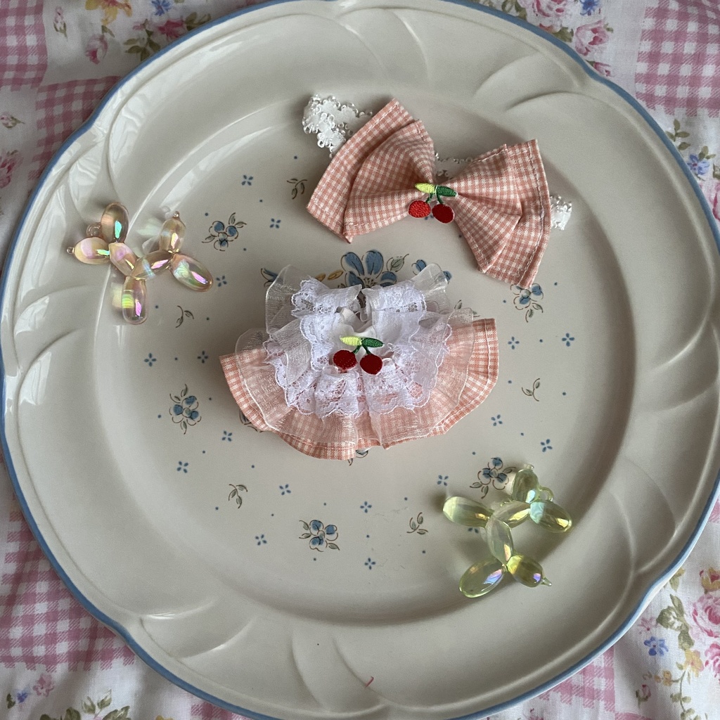 さくらんぼのドレス ちびぐるみ 10cm~12cmぬい