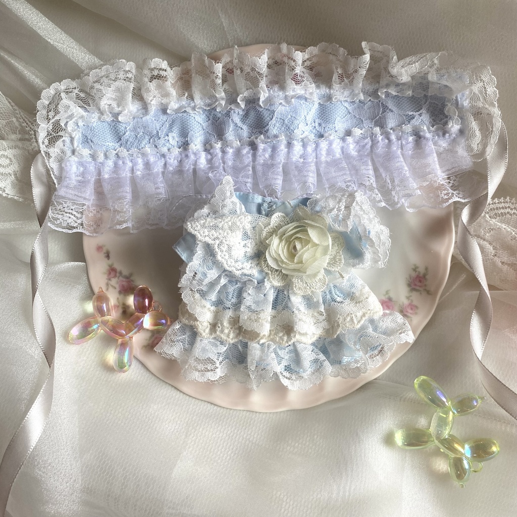 ティアードドレス ヘッドドレス ぬい服16cm