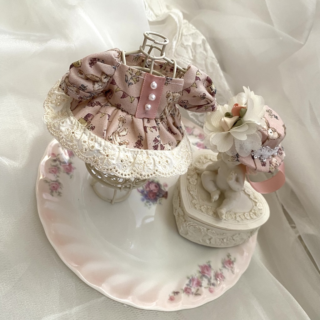 ロゼブロッサム・ドールドレス いつぬい ぬい服 ワンピース 帽子