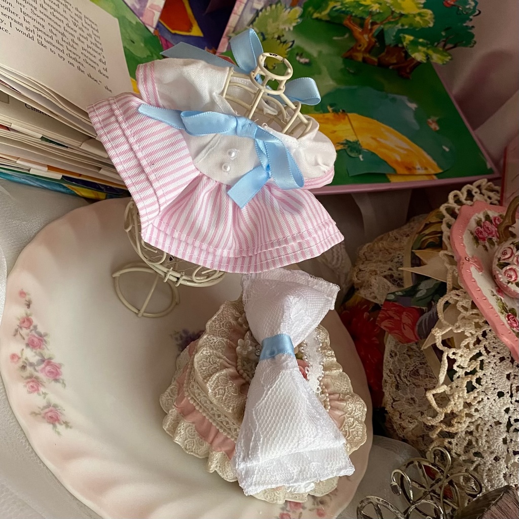 空色リボンのドレス いつぬい ぬい服