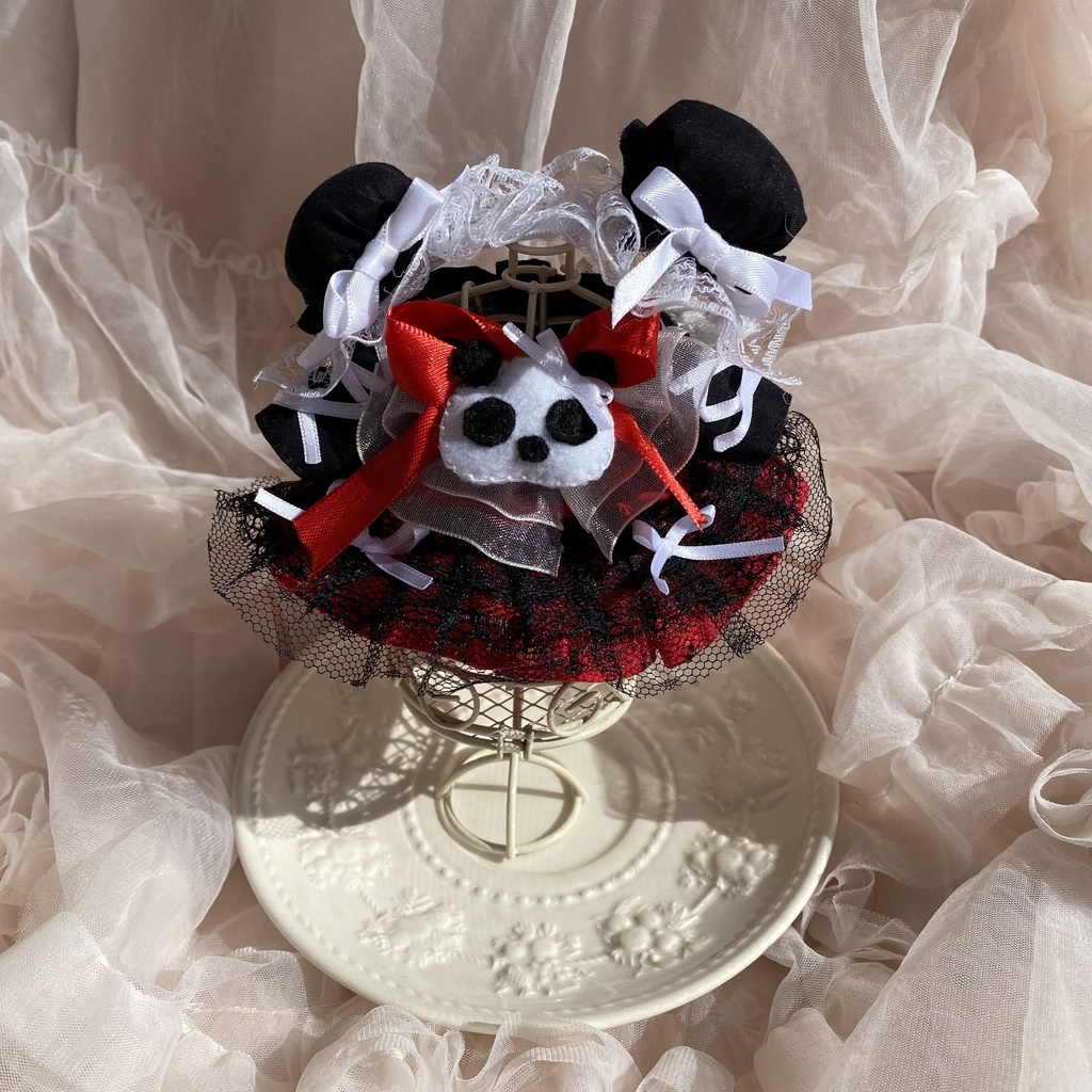 パンダちゃんなゴシックドレス🐼 ぬい服 いつぬい