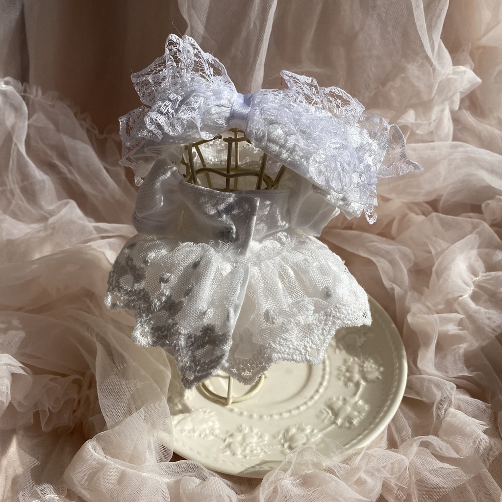 ふわふわレースドレス ぬい服 いつぬい