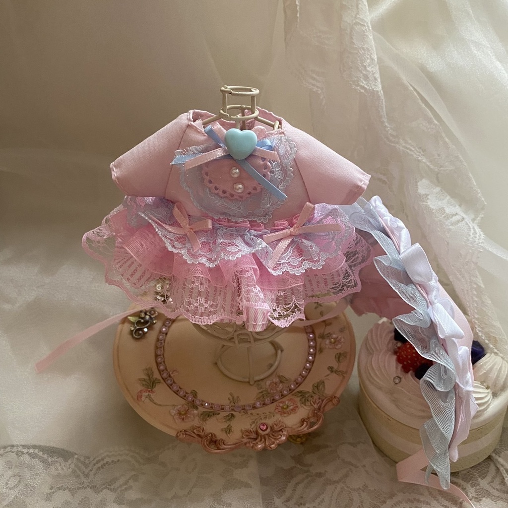 プリンセスりぼんドレス ボンネット ぬい服