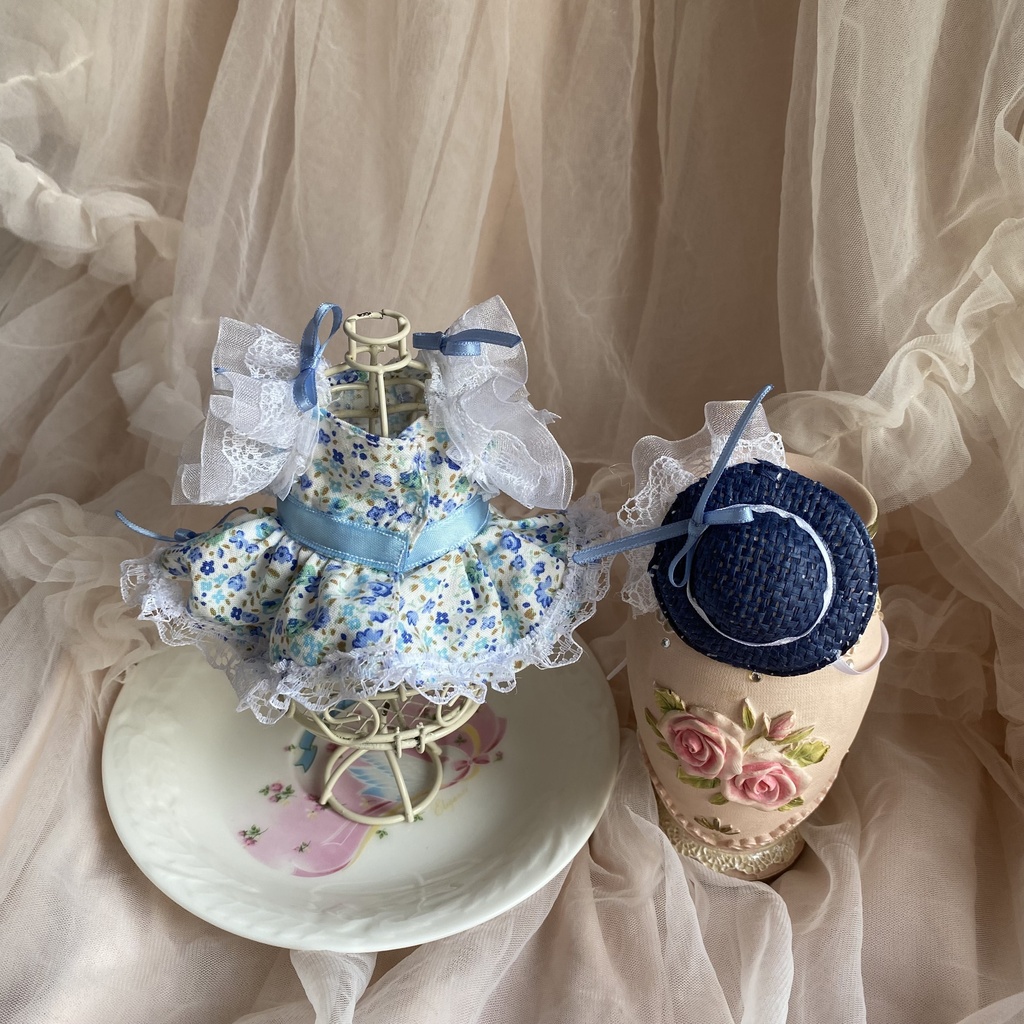 小花柄なつドレス 12センチぬい服