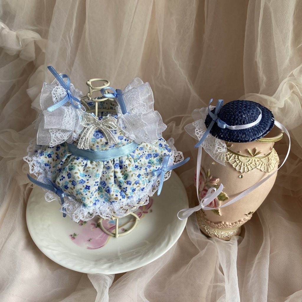 小花柄なつドレス 12センチぬい服