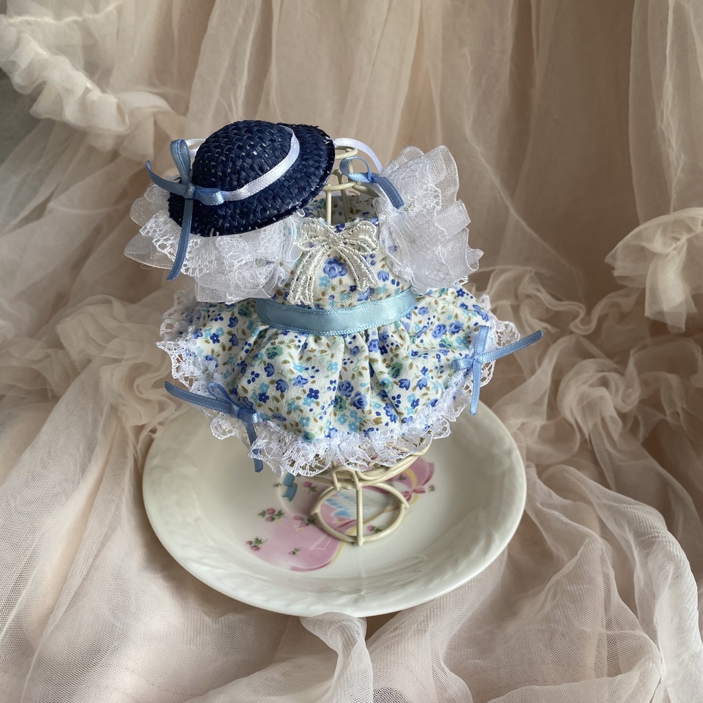小花柄なつドレス 12センチぬい服