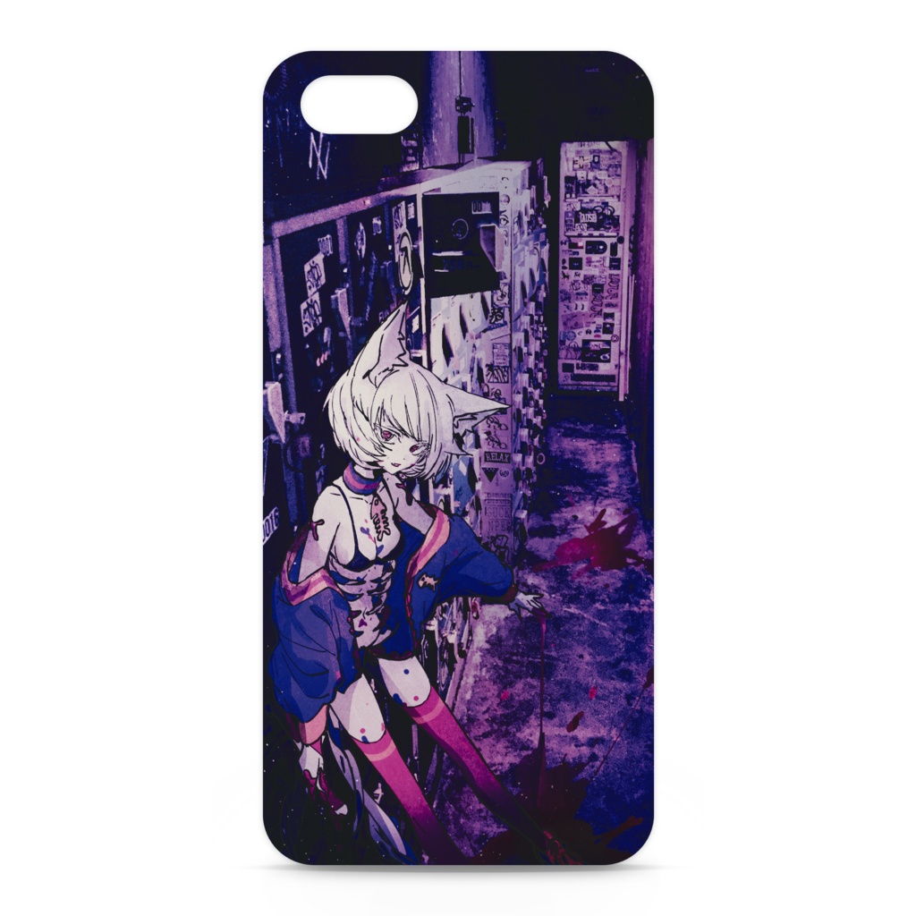 骨ネコ - iPhoneケース