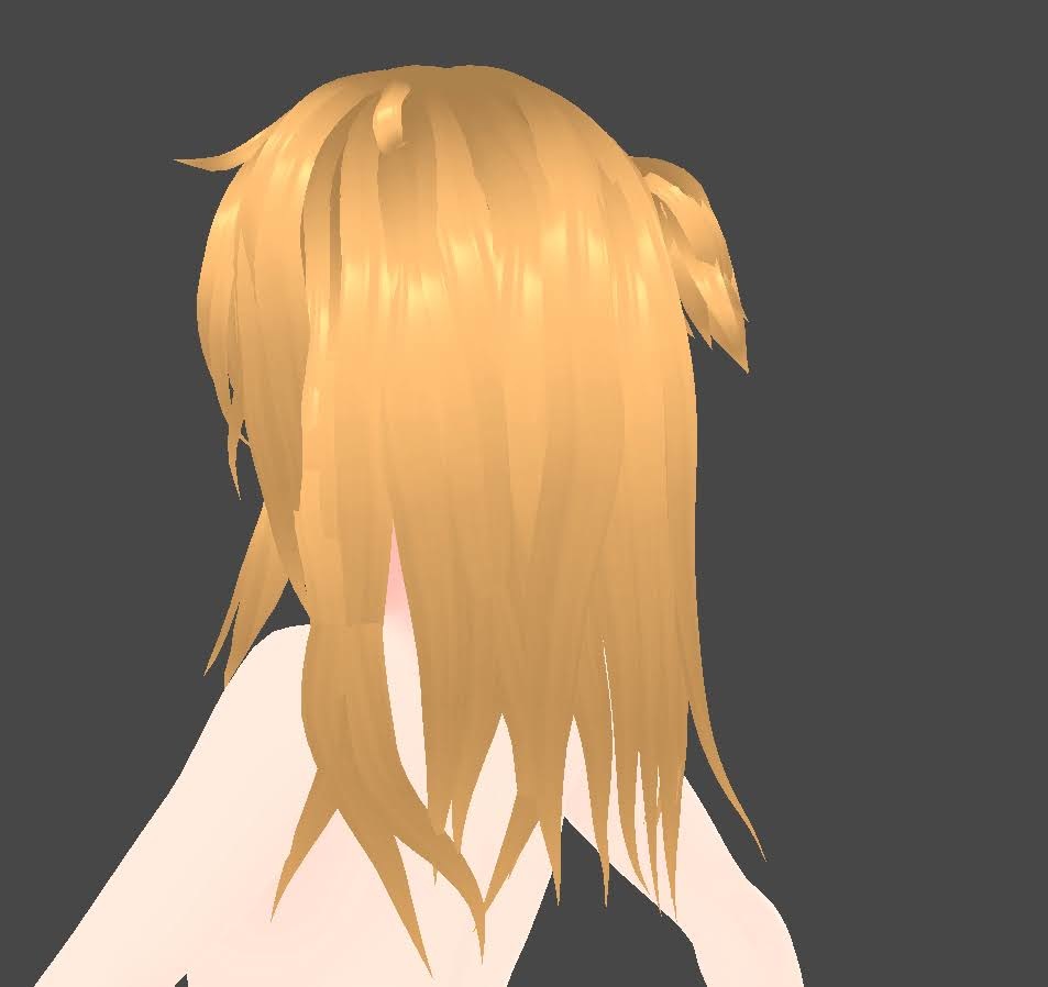 【無料/Vroid】セミロングサイドテール+はね毛