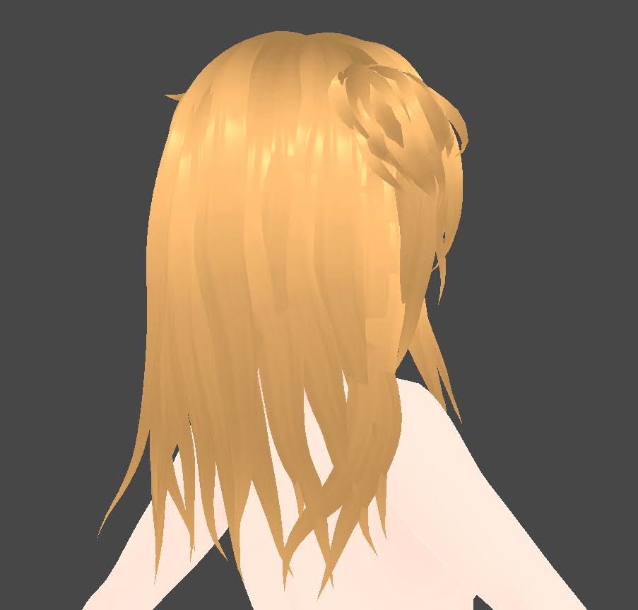 【無料/Vroid】セミロングサイドテール+はね毛