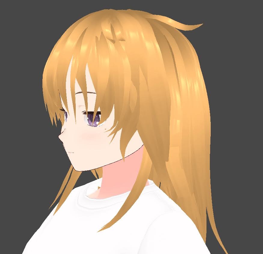 【無料/Vroid】セミロングサイドテール+はね毛