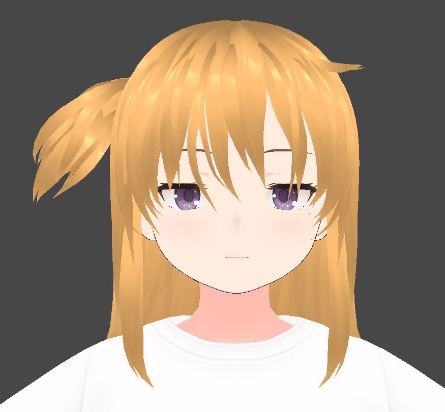 【無料/Vroid】セミロングサイドテール+はね毛