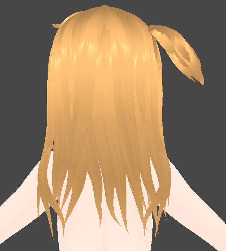 【無料/Vroid】セミロングサイドテール+はね毛