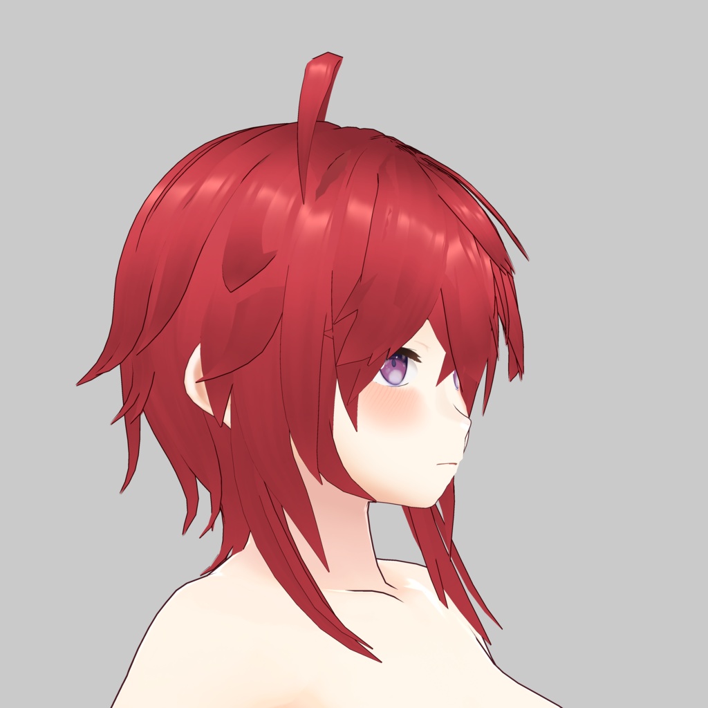 【無料/Vroid】M字バング風3つ分けツンツン前髪+前はねアホ毛