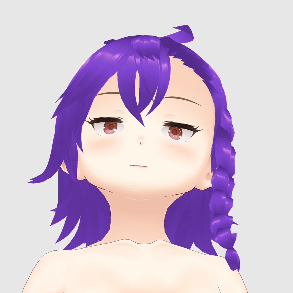 片三つ編み 片デコ出し アホ毛 バンド系ショートカット