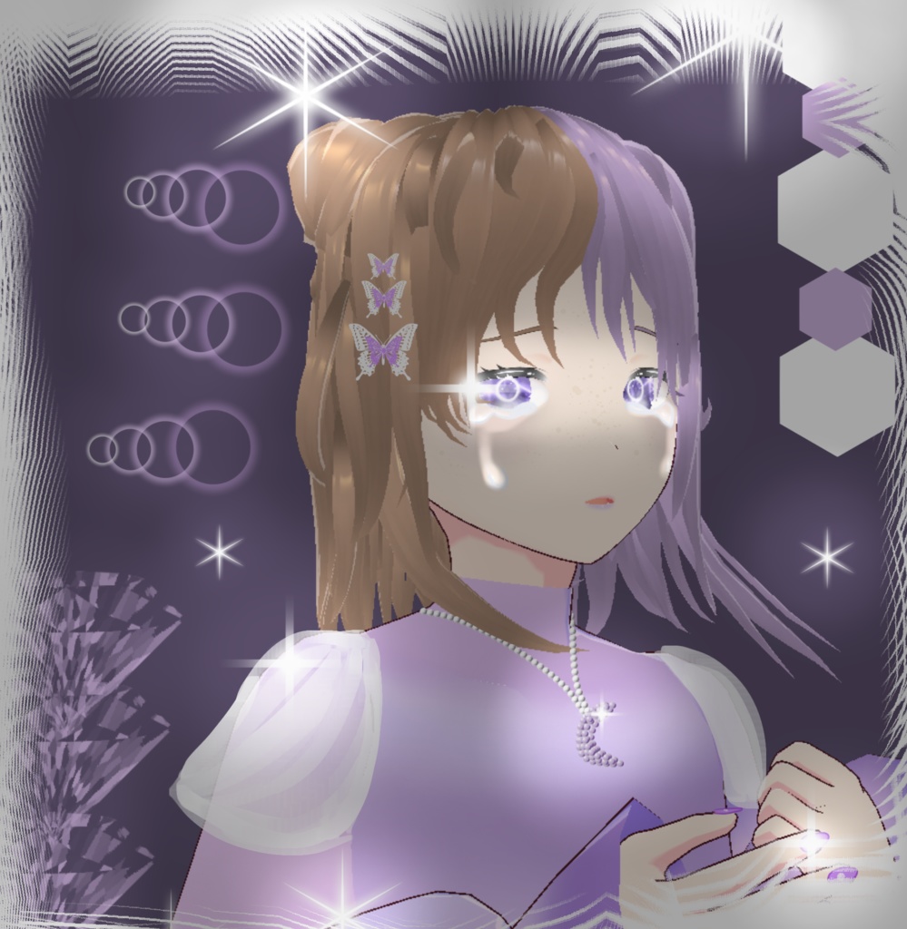 ☆.。Purple Abyss Vroid eyes・°☆ (purple / galaxy)