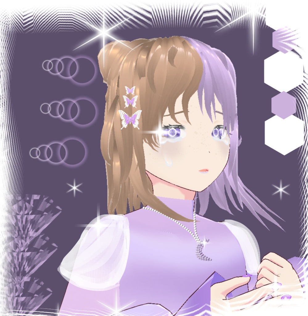 ☆.。Purple Abyss Vroid eyes・°☆ (purple / galaxy)