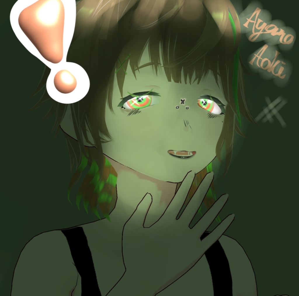 ❦ Candy swirl eyes Vroid ❦ (Green and light orange)