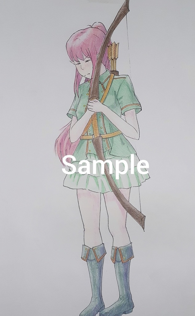 弓使いエルフの少女セラ(設定画)２枚