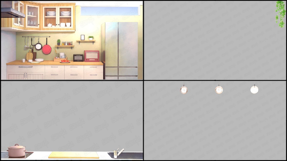 配信部屋(キッチン・料理)( VTuber向け)