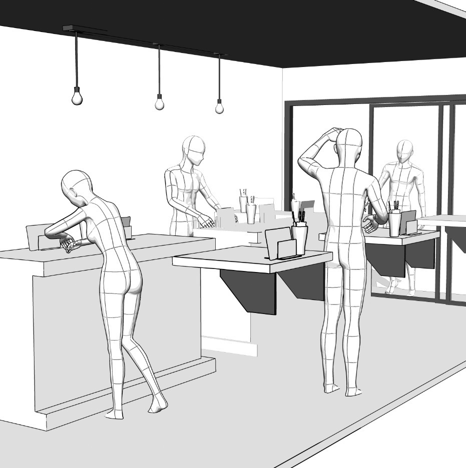 立ち飲み屋【クリスタ用3D背景素材/FBX・cs3o】