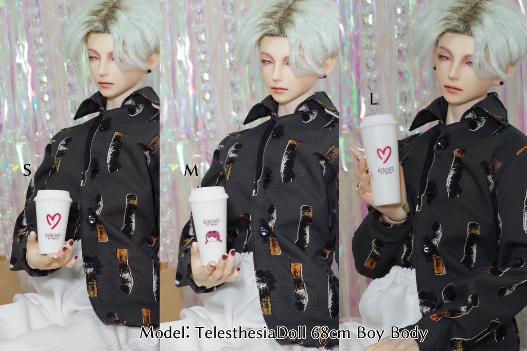 【テイクアウトカップ【ガール】  1/4～1/3サイズ】　コーヒーカップ　ドリンクカップ　タンブラー　フェイクフード　ドール用　ぬい用　ミニチュアフード　MDD　DD　撮影小物　40cmドール　50cmドール　60cmドール　70cmドール　75cmドール　MYOUDOLL　TelesthesiaDoll　BJD CROBI　Luts　SDM　SD　食品　模型　