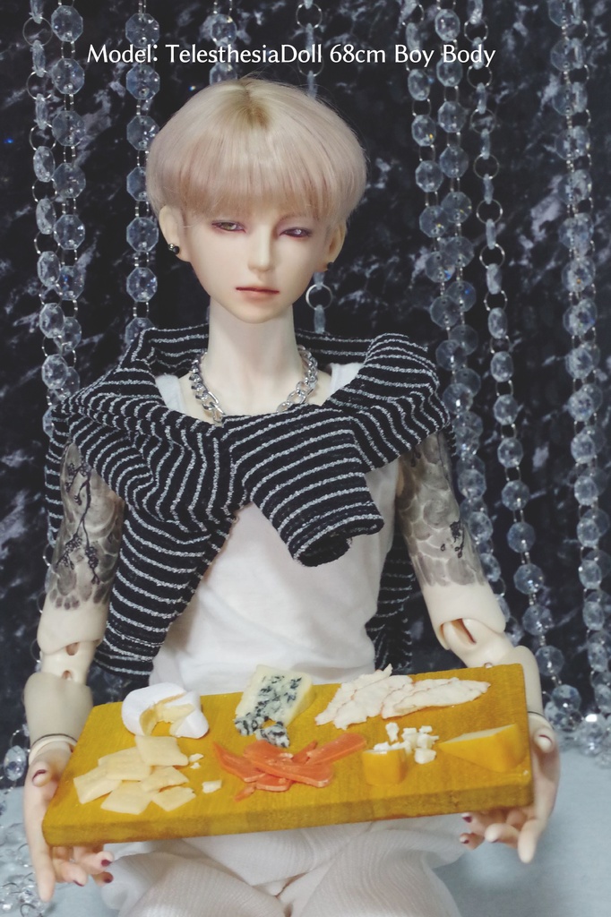 購入希望は要問い合わせ【チーズプレートセット　 1/4～1/3サイズ】おつまみ　フェイクフード　ドール用　ぬい用　ミニチュアフード　MDD　DD　撮影小物　40cmドール　50cmドール　60cmドール　70cmドール　75cmドール　MYOUDOLL　TelesthesiaDoll　BJD CROBI　Luts　SDM　SD　食品　模型　