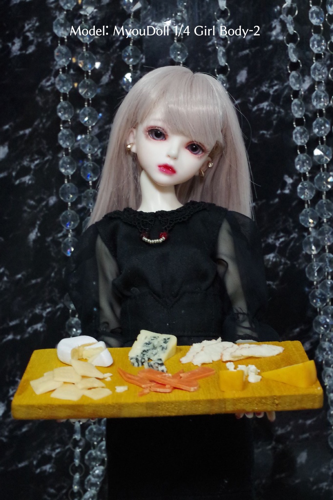 購入希望は要問い合わせ【チーズプレートセット　 1/4～1/3サイズ】おつまみ　フェイクフード　ドール用　ぬい用　ミニチュアフード　MDD　DD　撮影小物　40cmドール　50cmドール　60cmドール　70cmドール　75cmドール　MYOUDOLL　TelesthesiaDoll　BJD CROBI　Luts　SDM　SD　食品　模型　