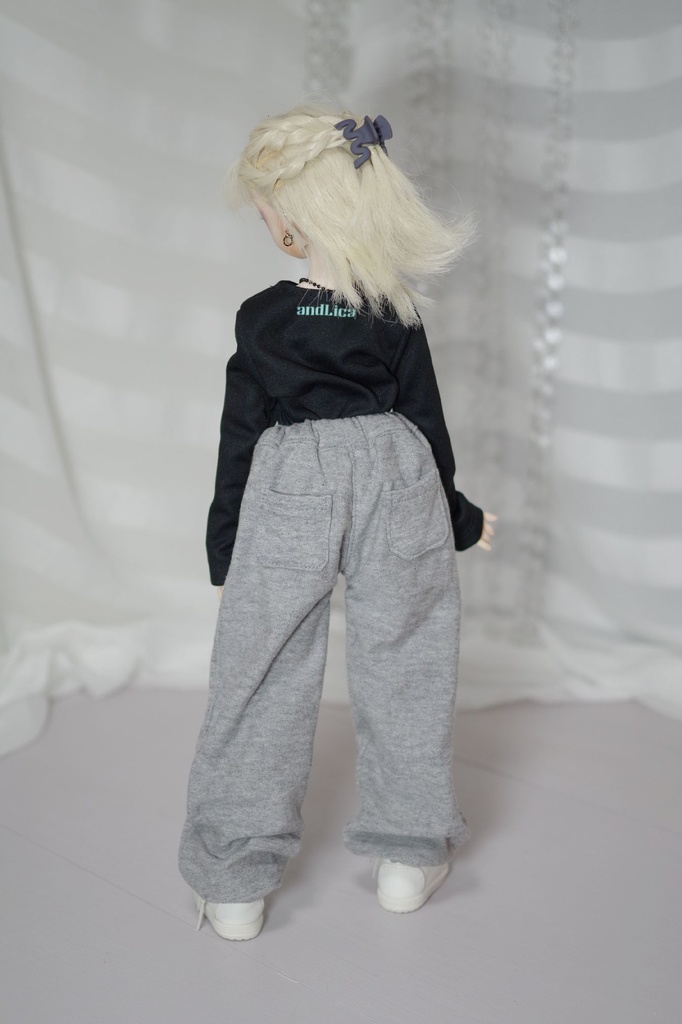 【スウェットパンツ 72】ドール用 ドール服 ドール衣装 アウトフィット 60cmドール 70cmドール MYOUDOLL TelesthesiaDoll BJD CROBI Luts SD17 グレー ジャージ