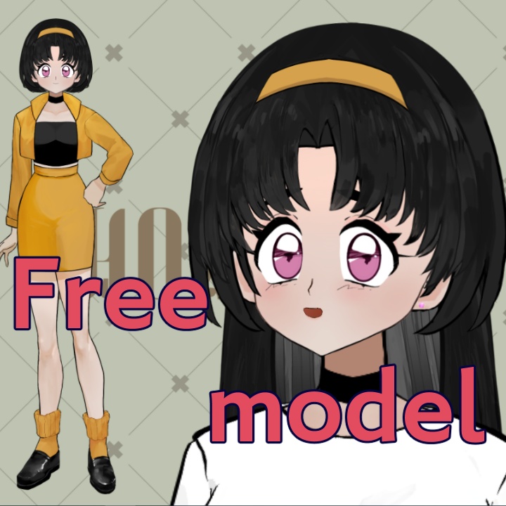 FREE Retro Girl Live2D model/無料レトロ風女子Live2Dモデル