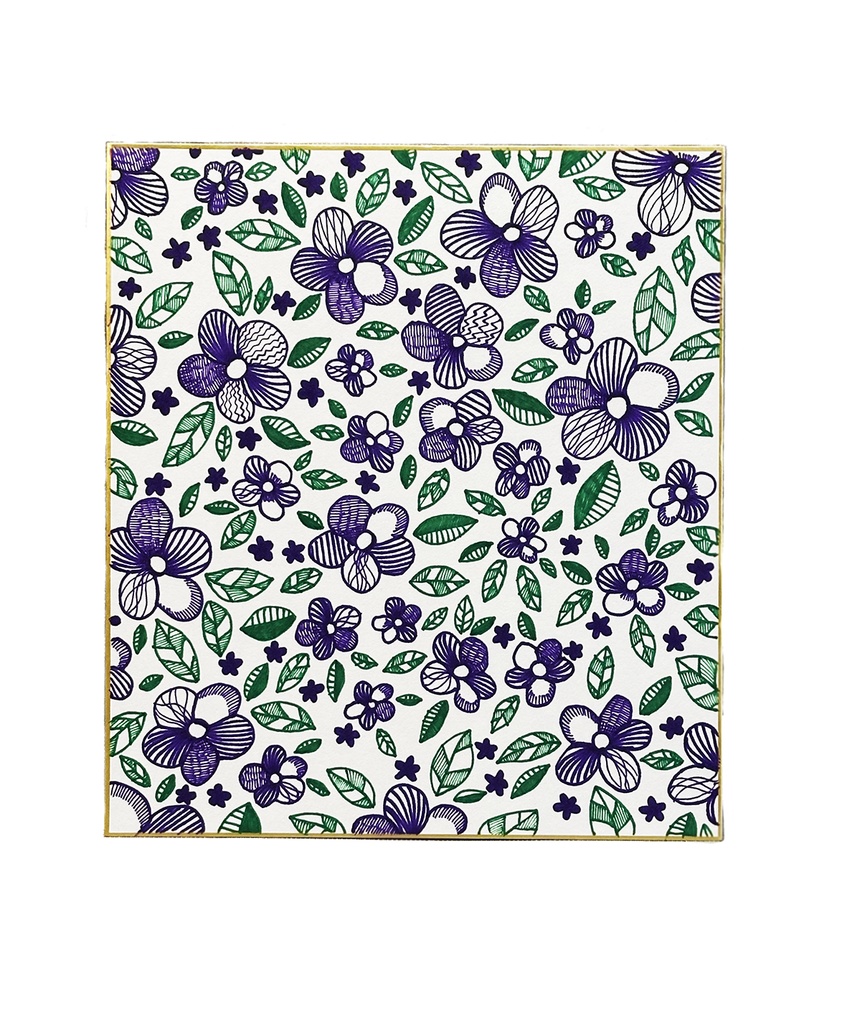 【売約済み】原画色紙 "Flower No.1"【一点もの・サイン入り】