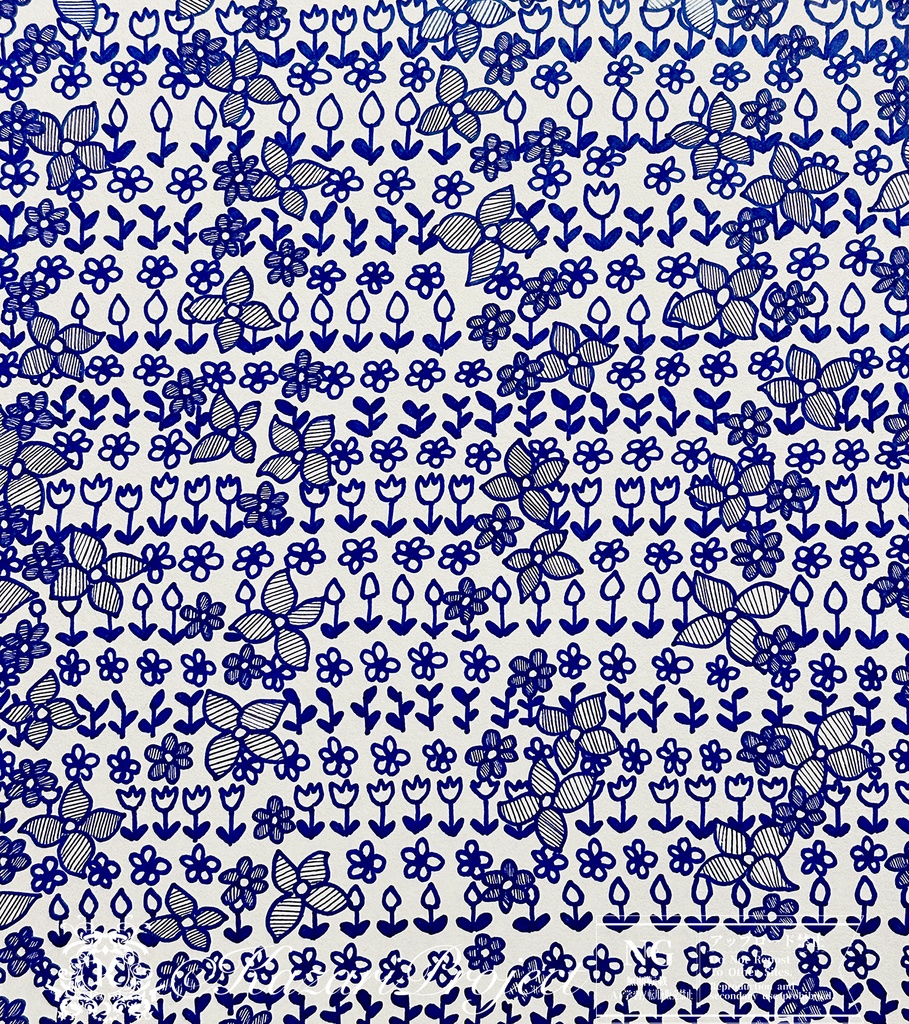 【一点もの・サイン入り】原画色紙 BLUE drawing No.1