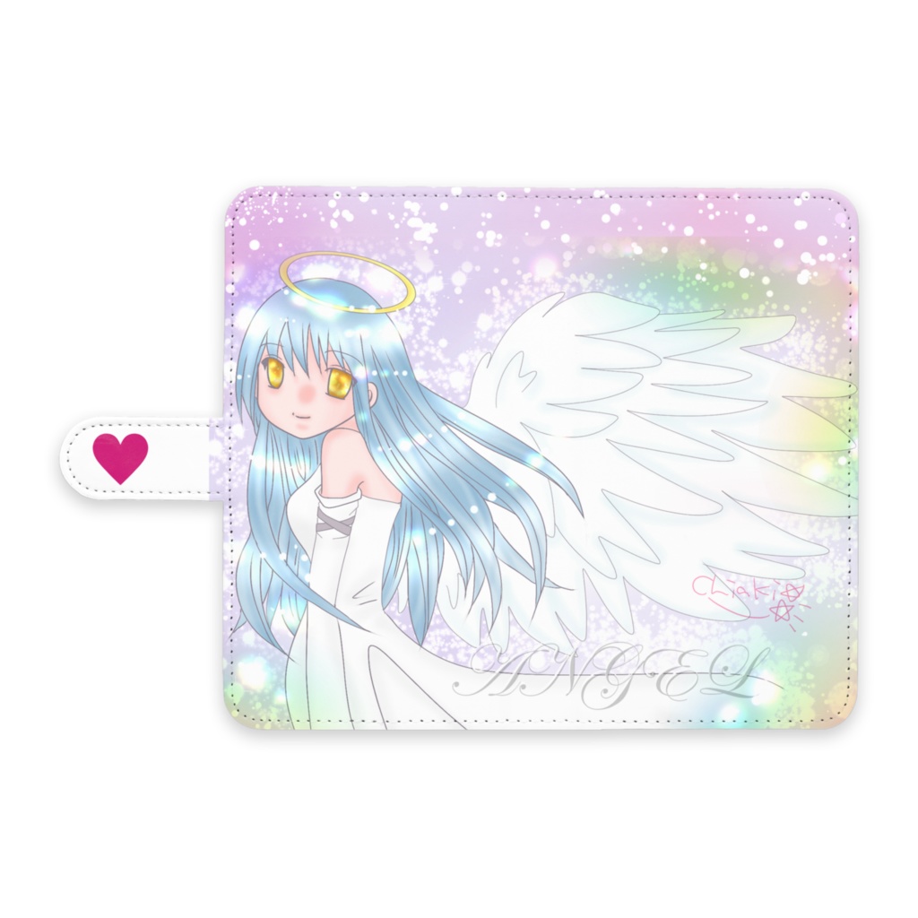 スマホAndroid手帳型ケース　天使