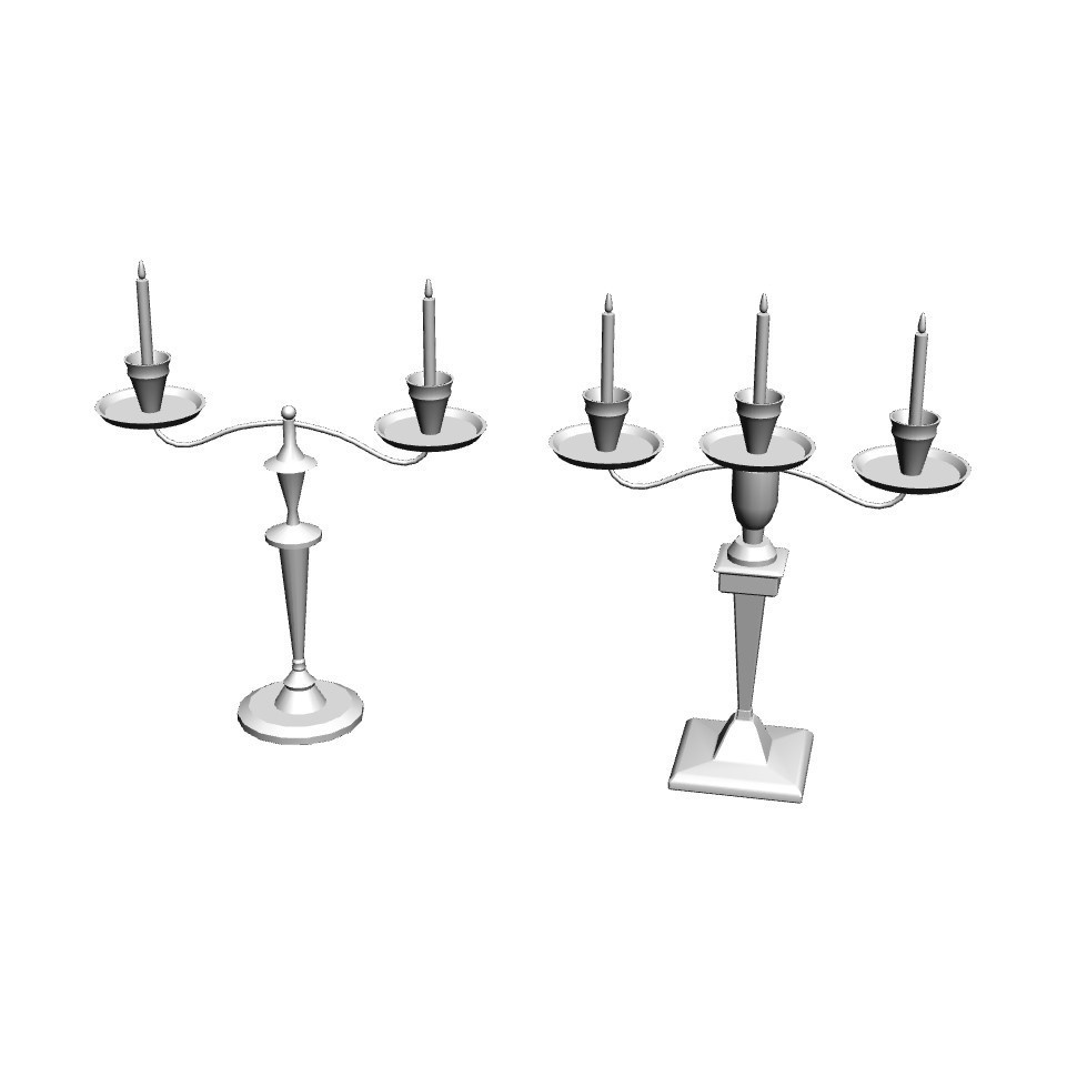 【イラスト・漫画】キャンドルスタンド 3D素材