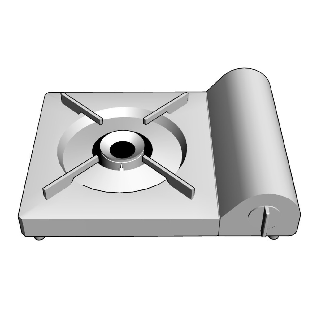 【イラスト・漫画】カセットコンロ 3D素材