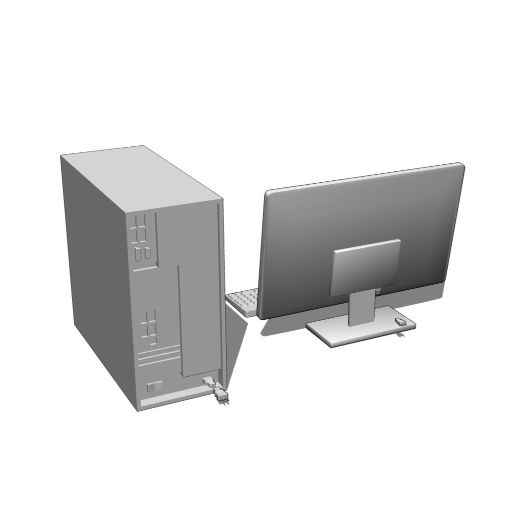 【イラスト・漫画】パソコン 3D素材