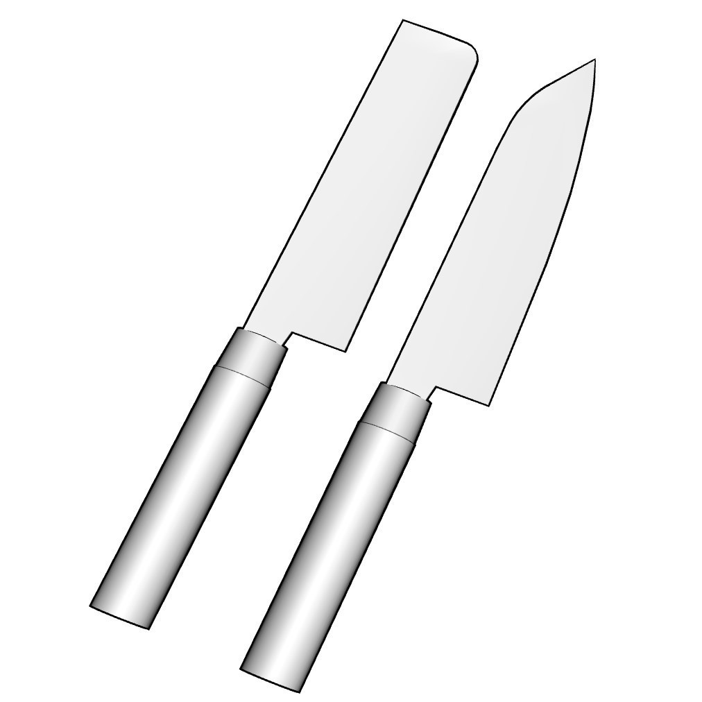 【イラスト・漫画】調理器具 3D素材 包丁