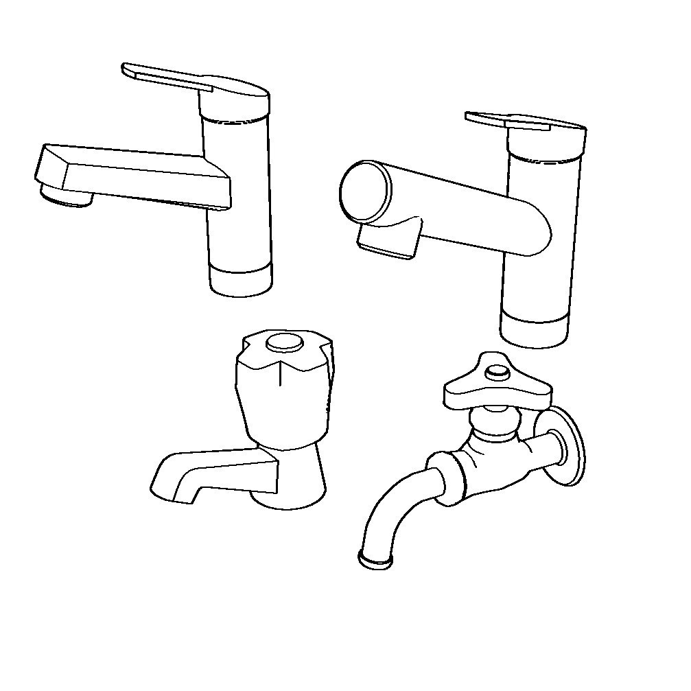 【イラスト・漫画】蛇口・水栓 3D素材